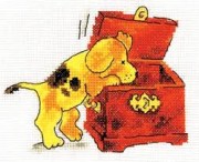 Klart 4-051, набор для вышивания 4-051 "Щенок и сундук" 