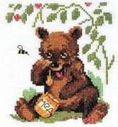 Набір для вишивання хрестиком, Кларт 6-072, Ведмедик та мед