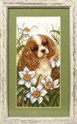 Klart набор для вышивания крестом 8-040 Щенок с нарциссами