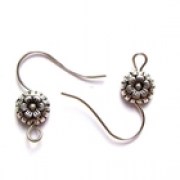 Основа для сережок швензи з квіточкою 18 мм срібло (пара)