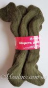 Шерсть для валяния гребенная лента 50 г цвет 478 - защитный
