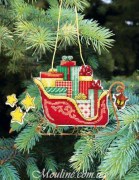 Набор для вышивания крестом Crystal Art на пластиковой канве Новогодние игрушки Т-01