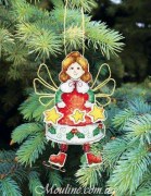 Набор для вышивания крестом Crystal Art на пластиковой канве Новогодние игрушки Т-02