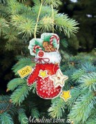 Набор для вышивания крестом Crystal Art на пластиковой канве Новогодние игрушки Т-03