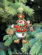 Набор для вышивания крестом Crystal Art на пластиковой канве Новогодние игрушки Т-04