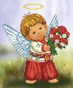 Авторская канва ВДВ для вышивки картины бисером Ангелочек казачок Т-0537