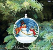 Набор для вышивания крестом Crystal Art на пластиковой канве Новогодние игрушки Т-21