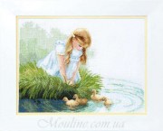 ВТ-091 Набір для вишивання хрестиком Crystal Art "Дівчинка з каченятами"